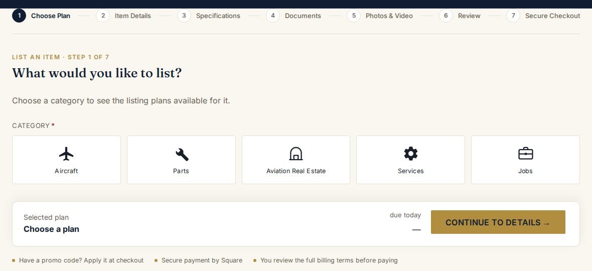 List an Item: choose a category